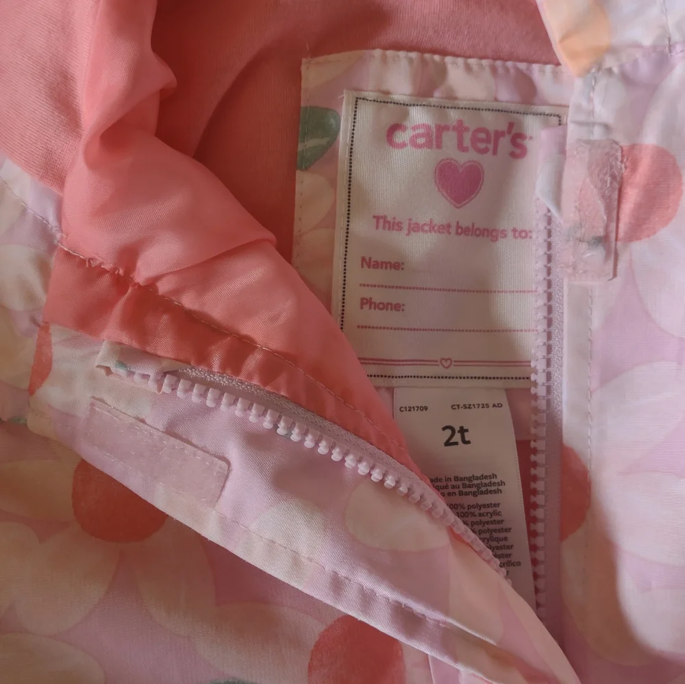 Carter's Girl's Hooded Raincoat sz 2T - Picture 3 of 3